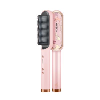 China Hairstyling Magic Wand KSKIN Hair Straightener Straightening Brush Fastest Heating Ceramic Cute Kitty Hairstyling Wand for sale