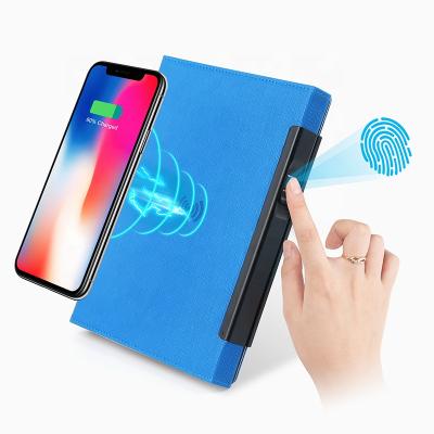 China Gift A5 Magnetic Luxury Custom Charger Power Bank Diary Fingerprint Lock Wireless Notebook for sale