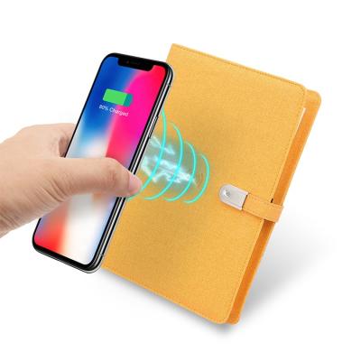 China Promotional Gift Printed Wireless Charging Diary Powerbank Notebook with Power Bank and USB Flash Drive for sale