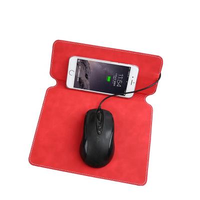 China With Promotion Gift Wireless Charging Custom Leather Mouse Pad With Wireless Charger for sale