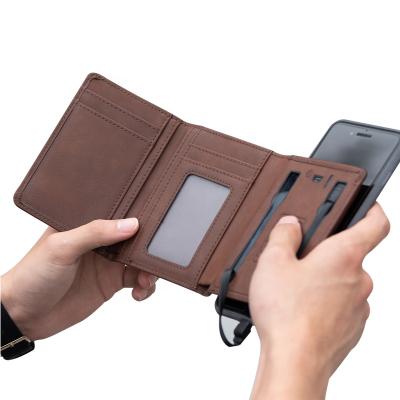 China With Powerbank Smart Charging Card Holder PU Leather Powerbank Wallet for sale