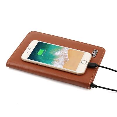 China Luxury fashion custom PU leather passport holder with 5000mah powerbank passport charging case for sale