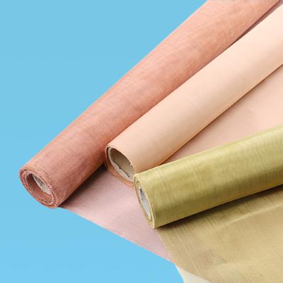 China Rust resistant and saline resistant. good ultra thin faraday cage emf shielding pure red copper woven wire mesh cloth fabric roll price for sale