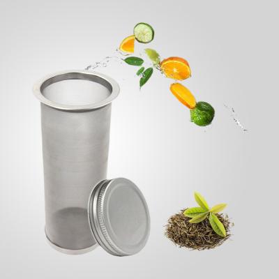 China Sustainable Wide Mouth Mason Jar Use Cold Brew Coffee Filter 8.1x15cm Food Grade 304 Stainless Steel Coffee Filter for sale