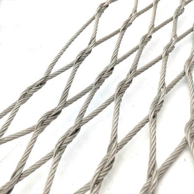 China Plain Weave 304/316 Stainless Steel Rope Mesh For Bird Enclosure /zoo for sale