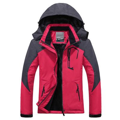 China Custom Logo Jacket Breathable Velvet Outdoor Mountaineering Jacket Thick Clothing Keep Warm Waterproof Anorak Coat for sale