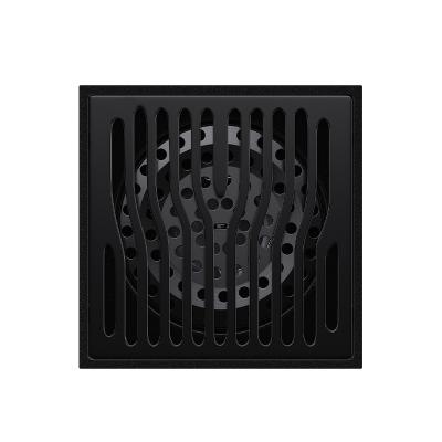 China Modern Anti-odor Black Automatic Drain Shower Brass Bathroom Floor Drainer for sale