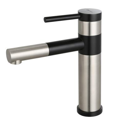 China High Quality Metered Ss304 Sink Mixer Tap Basin Nickel Rotatable Faucets Spout Brushed Painted Black for sale