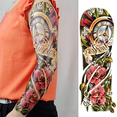 China Hot Selling Amazon Extra Large Temporary Tattoos Wholesale Temporary Sleeves Cover Leg Extended Arm Back Flowers Stickers For Man Women Boy for sale