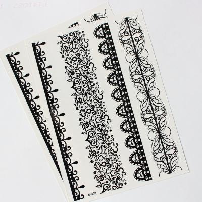 China Custom Black Lace Wristband Temporary Tattoo Sticker For Women Decorative Temporary Tattoo For Wrist for sale