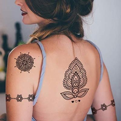 China Custom Black Temporary Henna Ink Temporary Waterproof Transfer Tattoo Sticker For Women for sale