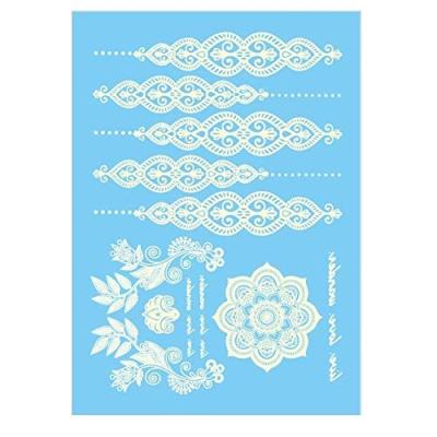 China Lace Temporary White Classic Temporary Tattoo Stickers Removable Body Art Paints For Teens Women And Girls for sale