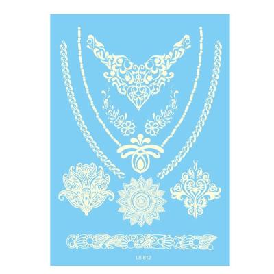 China Temporary Popular White Water Transfer Decoration Bride Wedding Lace Temporary Tattoo Sticker for sale