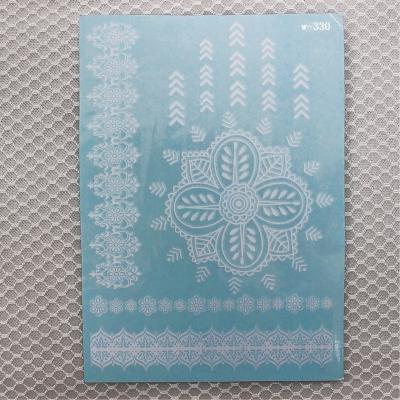 China Henna Lace Waterproof Tattoo Temporary Custom Decorative White Sticker for Wedding Party Festival for sale