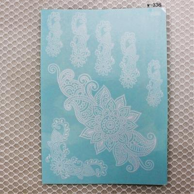 China New Custom Waterproof White Lace Temporary Henna Tattoo Sticker For Girls for sale