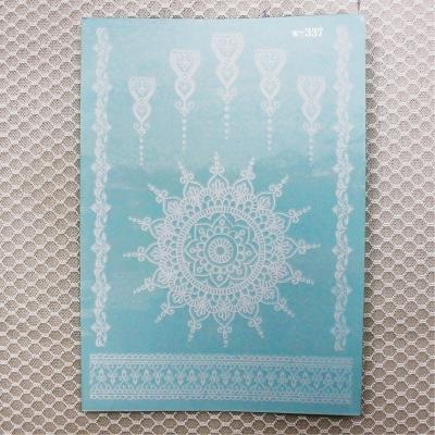 China Groundcolor Temporary Henna Lace Tattoo Ink Lady Blue White Fashion Temporary Sticker for Body Art for sale