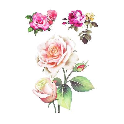 China Beautiful Rose Temporary Tattoo Sticker Waterproof Temporary Transfer Paste Stickers for sale