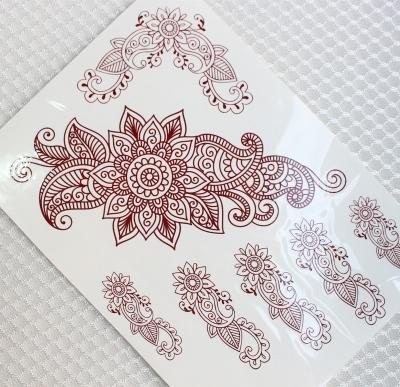 China Brown Henna Body Decoration Arab Style Temporary Fashionable Waterproof Transfer Tattoo Sticker for sale