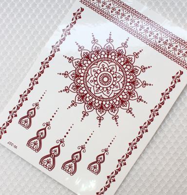 China Eco-friendly Temporary Fashion Henna Brown Color India Style Waterproof Temporary Tattoo Sticker for sale