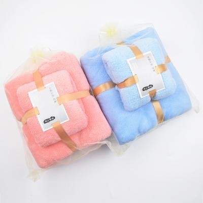 China China Wholesale Antimicrobial Soft Absorbent Bath Towel Set Microfiber Coral Fleece Bath Towel Set for sale