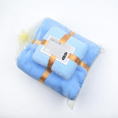 China Wholesale Antimicrobial Soft Absorbent Bath Towel Set Microfiber Coral Fleece Bath Towel Set Gift From China for sale