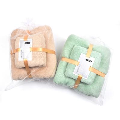 China China Wholesale Antimicrobial Soft Absorbent Bath Towel Microfiber Coral Fleece Bath Towel Set Set For Shower for sale