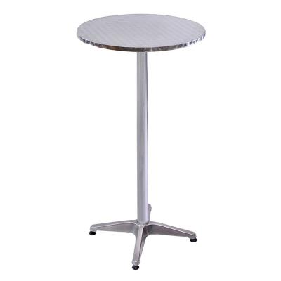 China Aluminum Folding Height Cocktail Bar Table Coffee Shop Leisure Rattan Furniture for sale