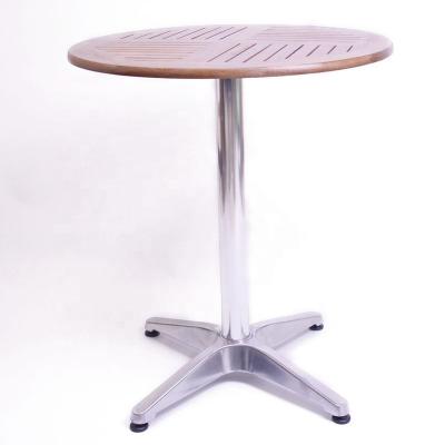 China French Aluminium Dining Table Round Shape Wooden Side Coffee Bistro Table for sale