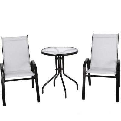 중국 Morden White Outdoor Furniture Patio Teslin And Steel Garden Chair 판매용