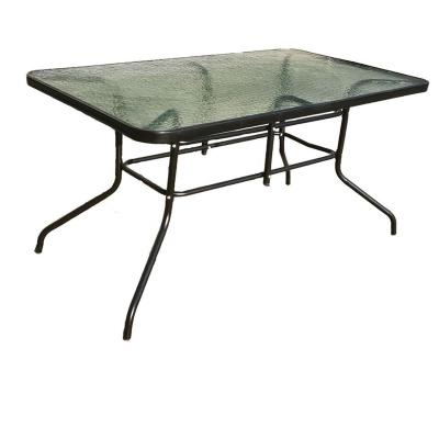 Κίνα Modern Outdoor Furniture Cheap Square Glass Dining Table Dia25*0.8mm Leg Size προς πώληση