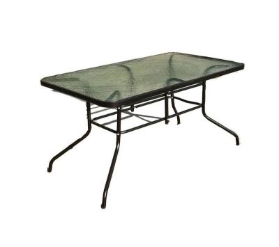 중국 Leisure Outdoor Furniture Square Glass Dining Table Dia25*0.8mm Leg Size 판매용