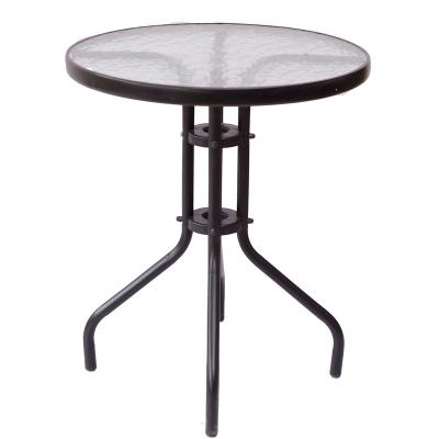 Κίνα Steel Frame Outdoor Patio Glass Table Furniture Waterline Dining Table προς πώληση