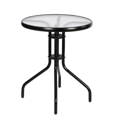 Κίνα Outdoor Furniture Tempered Patio Glass Table Transparent And Black Garden Desk προς πώληση