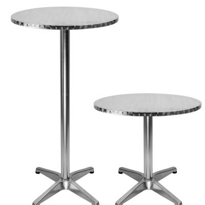 China Aluminum Indoor-Outdoor Adjustable Height Bar Table With Stainless Steel Top for sale