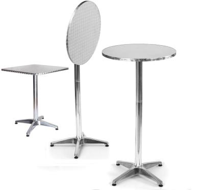 中国 Aluminum Foldable Bar Table Cheap Cocktail Round Shape Stainless Steel Top 販売のため