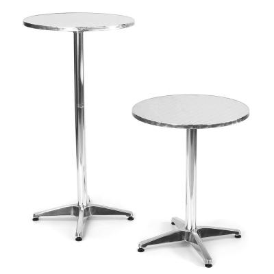 China Outdoor Aluminium Dining Table Leisure Furniture Stainless Steel Round Bistro Table for sale