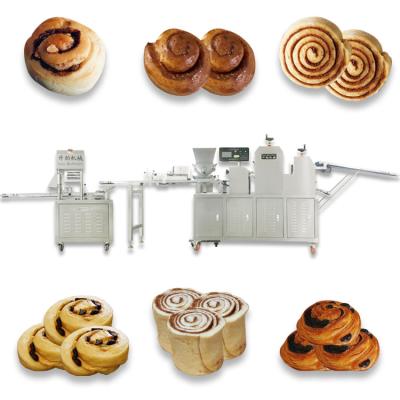 China Full Automatic High Precision Cinnamon Bread Roll Making Machine for sale