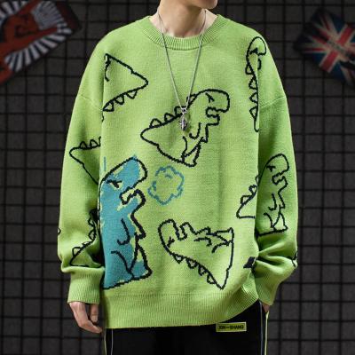 China Cute Anti-wrinkle Dinosaur Knitted Sweater Vintage Harajuku Sweatshirt Hip Hop Streetwear Unisex Dinosaur Sweater for sale