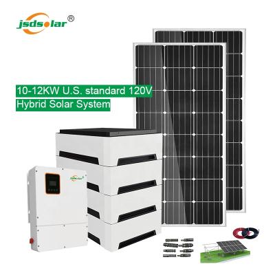 China Home hybrid solar 10kw system with lifepo4 battery for solar system 10kw solar electricity generating system for home for sale