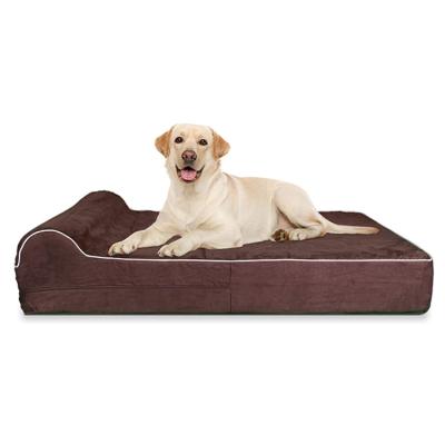 China Travel 7 inch memory foam dog bed. thick with pillow and easy to wash removable cover with anti-slip bottom for sale