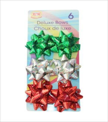 China SL Bling Eco-Friendly Shiny Holographic Gift Star Bow for sale