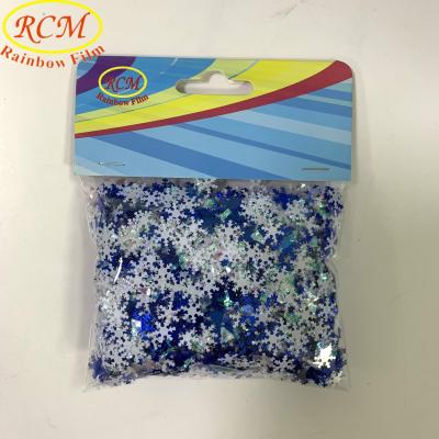 China Abrasion Resistance X'mas Confetti Christmas Table Gift Decoration Snowflake Confetti for sale