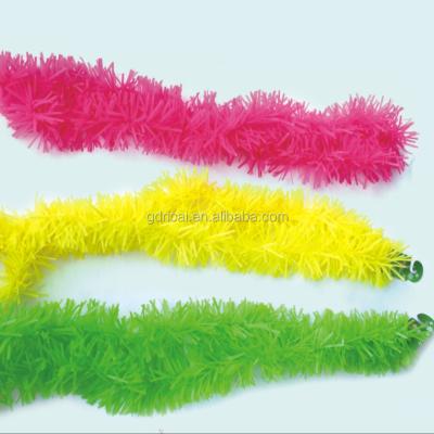 China Eco-friendly Fluorescence Colorful Pink Yellow ChristmasParty Tinsel Strands for sale