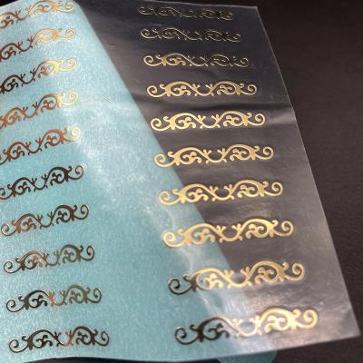 China Waterproof Custom Gold Plated Thin Metal Sticker For Eyeglasses Leg Sticker Adhesive Decals for sale