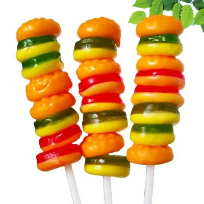 China Natural hot sale hamburger shape gummy candy halal sweets candy for sale