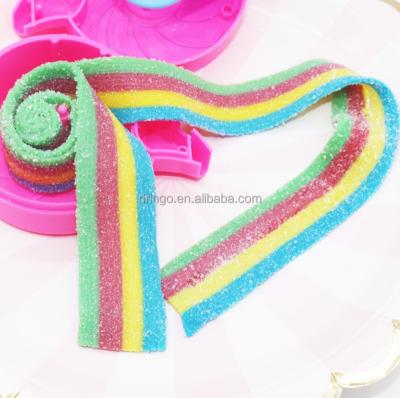 China Manufacturing Natural Rainbow Belts Gummy Candy Halal Sweet Candy for sale