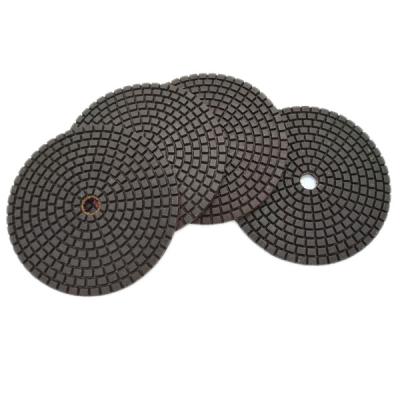 China Fast Delivery 4 Inch Flexible Hook Diamond Wet Copper Bond Polishing Pads for sale