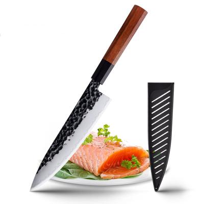 China Japanese Wholesale Chef's Knife Cooking Tools Latest Sustainable High Quality Handmade Forged Wood Handle Of Carbon Steel Kitchen Knives for sale