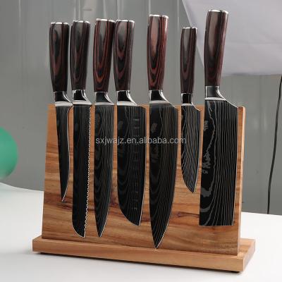 China Viable Damascus vg10 67Layers Kitchen Knife Set 8pcs Butcher Chef Knife Santoku Meat Knife Set Stainless Steel Professional for sale