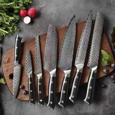 China Viable Resin Luxury Blue Handle Damascus Steel Japanese Cooking Kitchen Knives VG10 67Layers Damascus Knife Chef Knife Set for sale